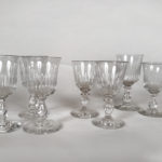 Série de sept petits verres anciens en cristal – Image 3
