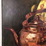 Henri Dupin, Nature morte aux cuivres, huile sur toile XXe – Image 6