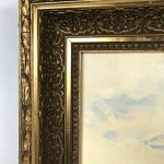 Jean Dumont. Grande huile sur toile encadrée, "Paysage à la barque" – Image 9