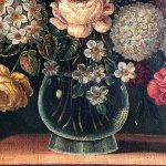Bouquet de fleurs, huile sur toile dans un encadrement à parecloses – Image 6