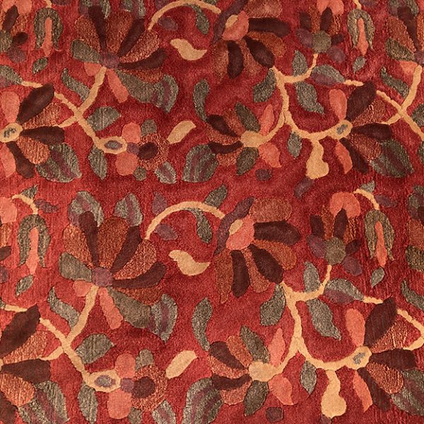 tapis-motif-floral-rose-framboise