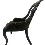 Chaise gondole Napoléon III en bois et papier mâché laqué noir et burgauté – Image 10