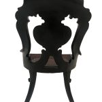 Chaise gondole Napoléon III en bois et papier mâché laqué noir et burgauté – Image 11