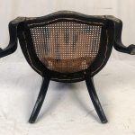 Chaise gondole Napoléon III en bois et papier mâché laqué noir et burgauté – Image 12