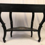 Grande console Napoléon III, bois noirci à riche décor peint et burgauté – Image 16