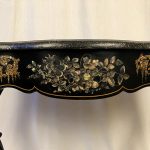 Grande console Napoléon III, bois noirci à riche décor peint et burgauté – Image 7