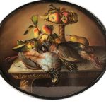 Paire de grands pastels de forme ovale, natures mortes au gibier. XIXe – Image 4