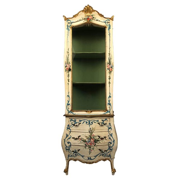 commode-vitrine-venitien-decor-fleurs