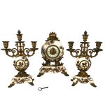 garniture-cheminee-bronze-faience-xixe