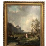 Paire d'huiles sur toile, paysages animés XIXe – Image 4