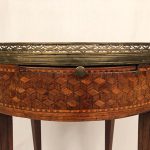 Guéridon bouillotte Louis XVI, marqueterie de cubes – Image 12