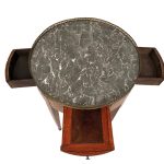 Guéridon bouillotte Louis XVI, marqueterie de cubes – Image 13