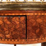 Guéridon bouillotte Louis XVI, marqueterie de cubes – Image 8