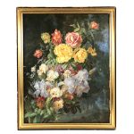 peinture-huile-fleurs-xixe