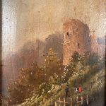 Ecole française fin XIXe, huile sur panneau. Paysage animé – Image 3