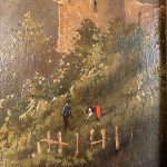 Ecole française fin XIXe, huile sur panneau. Paysage animé – Image 6