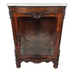 Vitrine à hauteur d'appui en palissandre, chantournée,  plateau de marbre. XIXe – Image 3