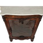 Vitrine à hauteur d'appui en palissandre, chantournée,  plateau de marbre. XIXe – Image 7