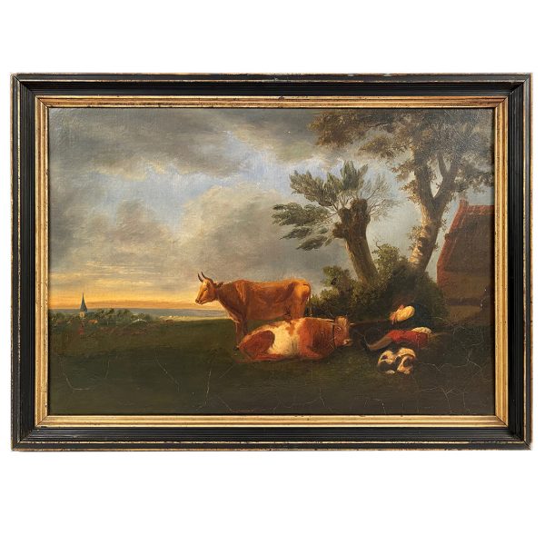 peinture-huile-paysage-vaches-xixe