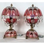 paire-lampes-verre-rose-pampilles